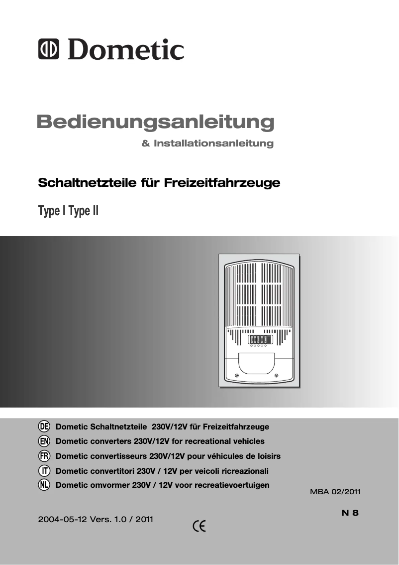 Page 1 de la notice Manuel utilisateur Dometic N 8
