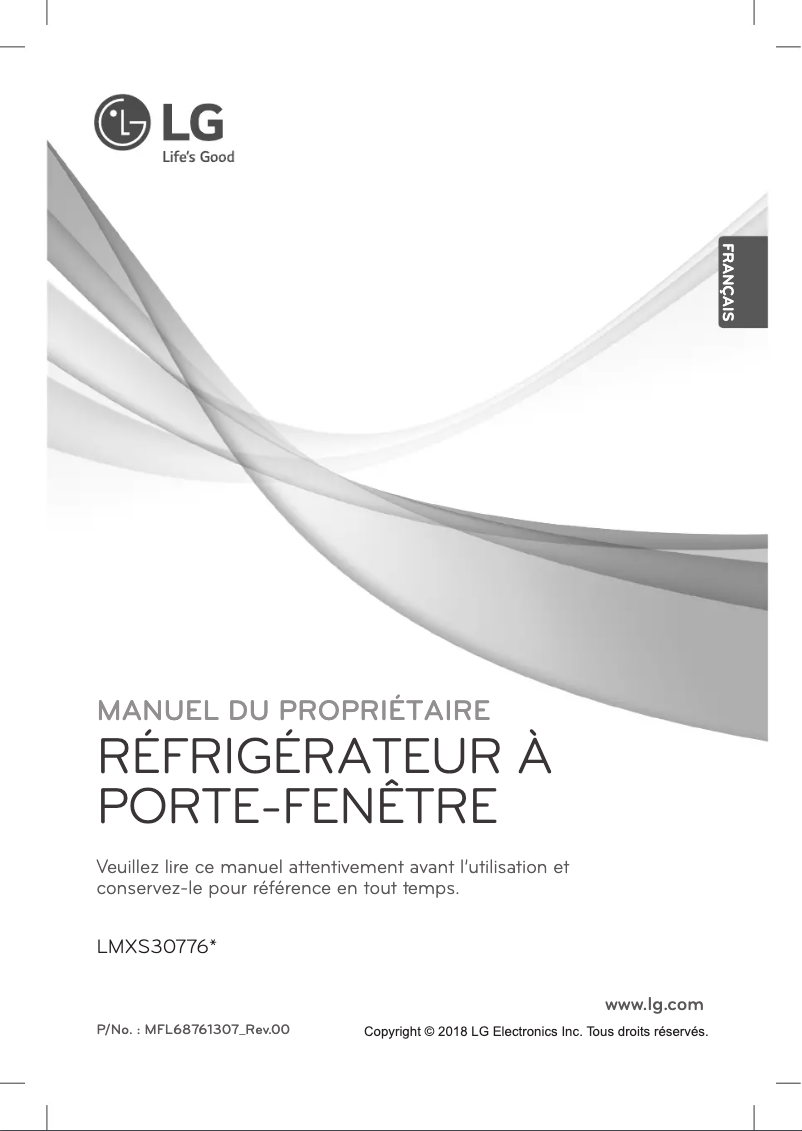 Page 1 de la notice Manuel utilisateur LG LMXS30776D