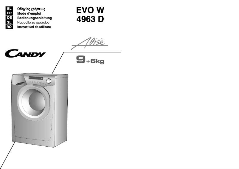 Page n°1 - Manuel utilisateur Candy EVOW 4963D-S