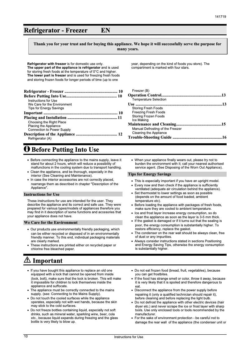 Page n°1 - Manuel utilisateur Gorenje K 286 OTLA4