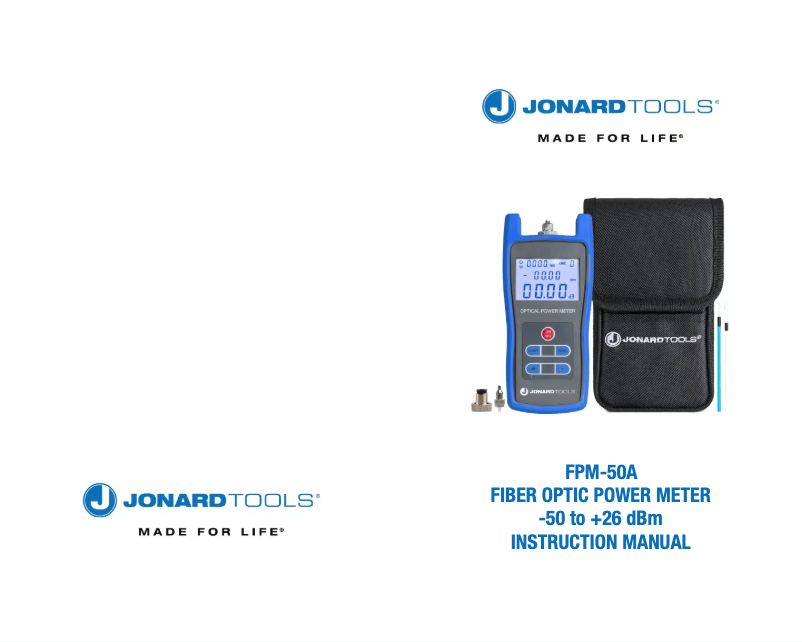 Page n°1 - Manuel utilisateur Jonard Tools FPM-50A