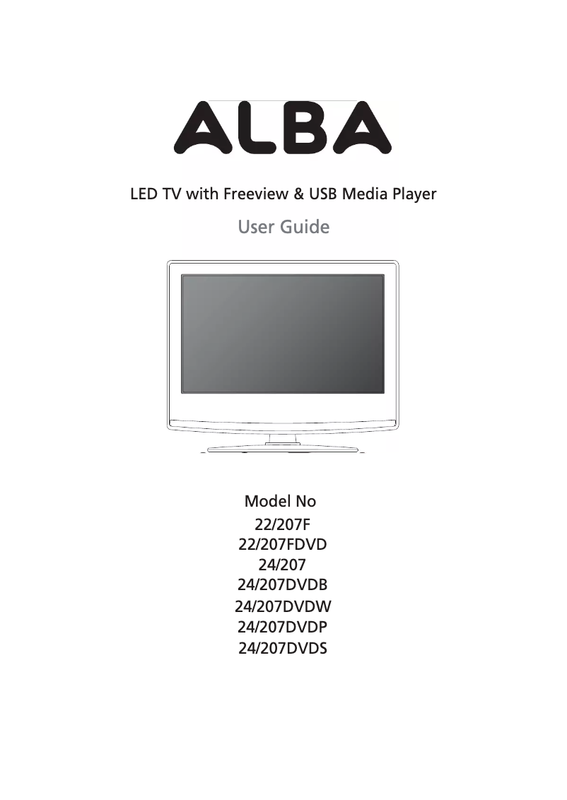 Page 1 de la notice Manuel utilisateur Alba 22/207F