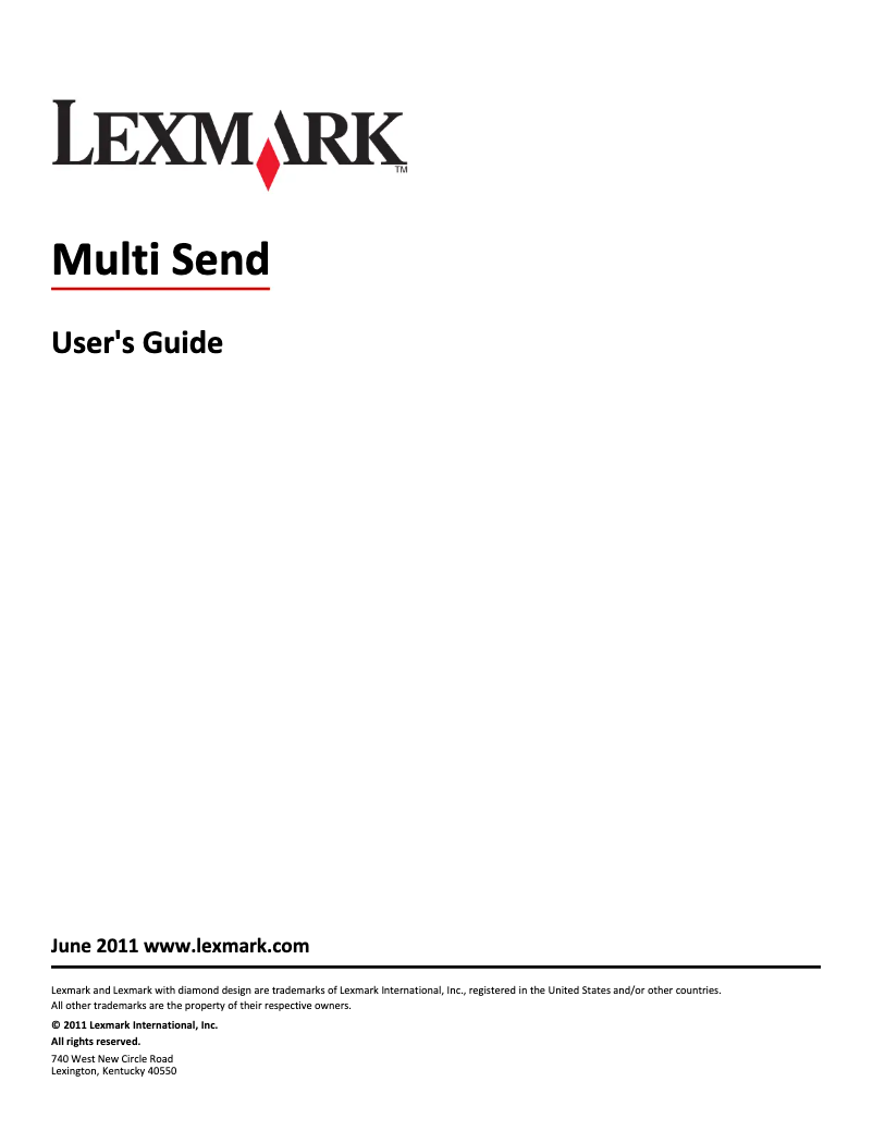 Page 1 de la notice Manuel utilisateur Lexmark Multi-Send