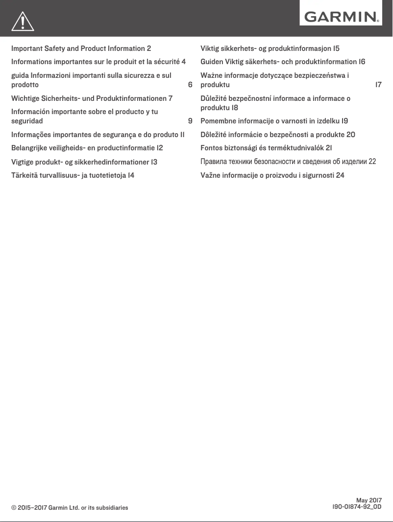 Page 1 de la notice Instructions de sécurité Garmin DriveAssist 51 LMT-S