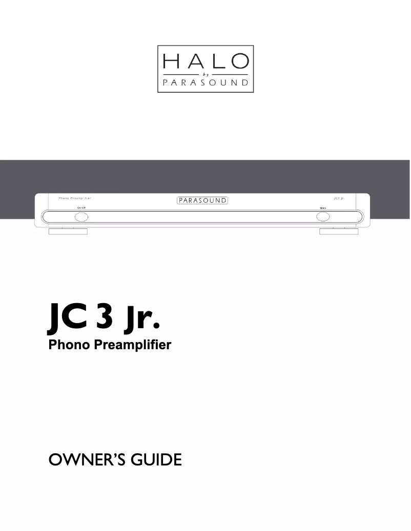Page n°1 - Manuel utilisateur Parasound Halo JC 3 Jr.
