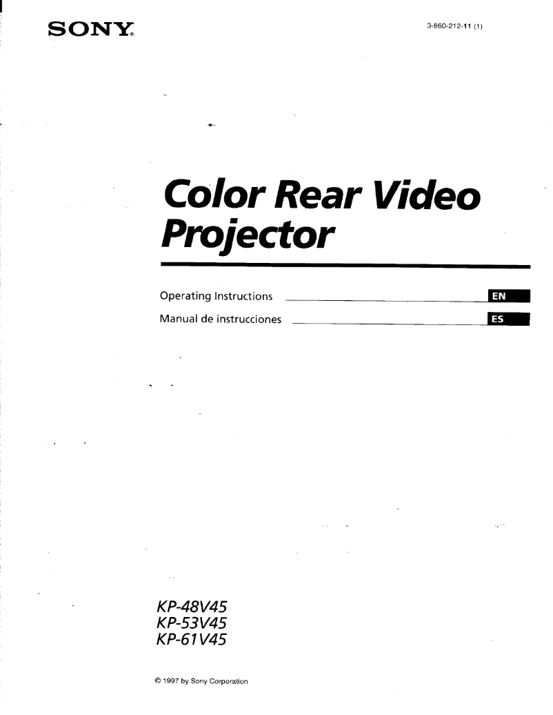 Page 1 de la notice Manuel utilisateur Sony KP-53V45