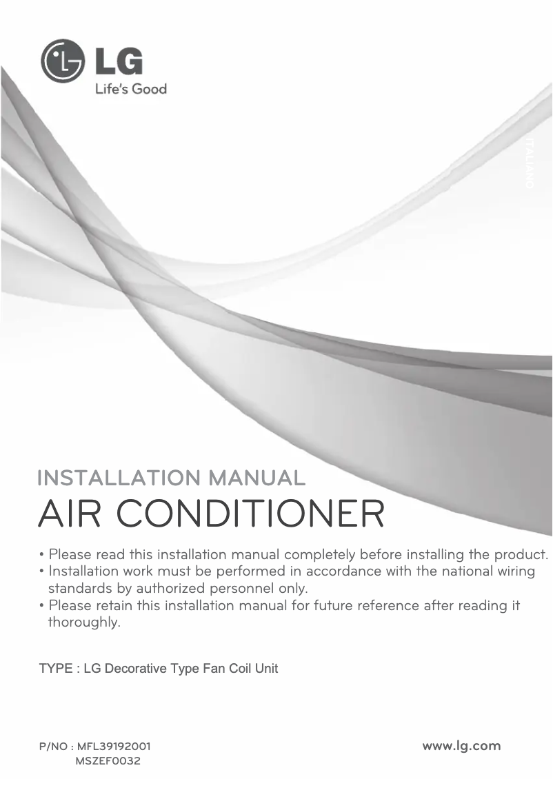 Page 1 de la notice Manuel utilisateur LG YCNB036AAB0