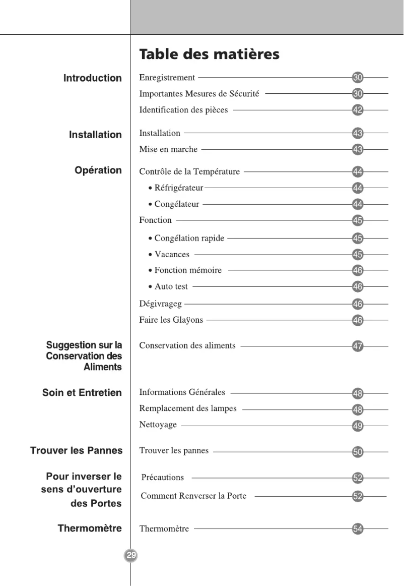 Page 1 de la notice Manuel utilisateur LG GC-B3909WHT