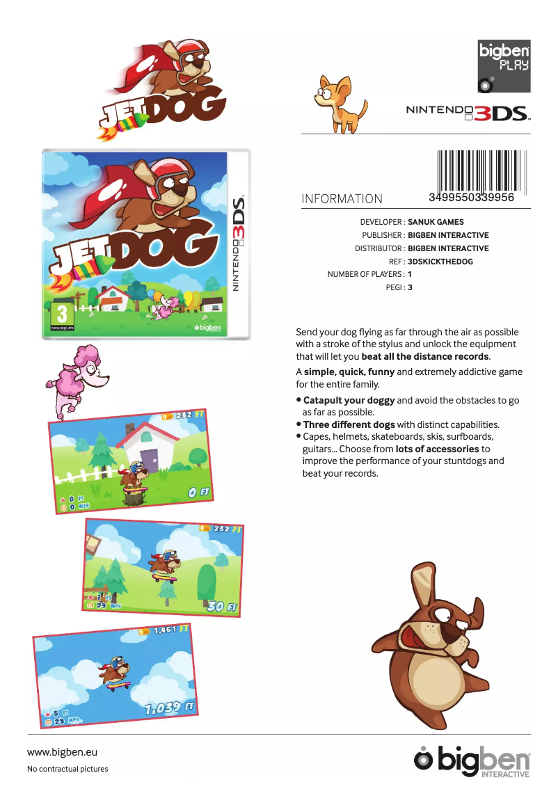 Page 1 de la notice Manuel utilisateur Bigben Interactive Jet Dog