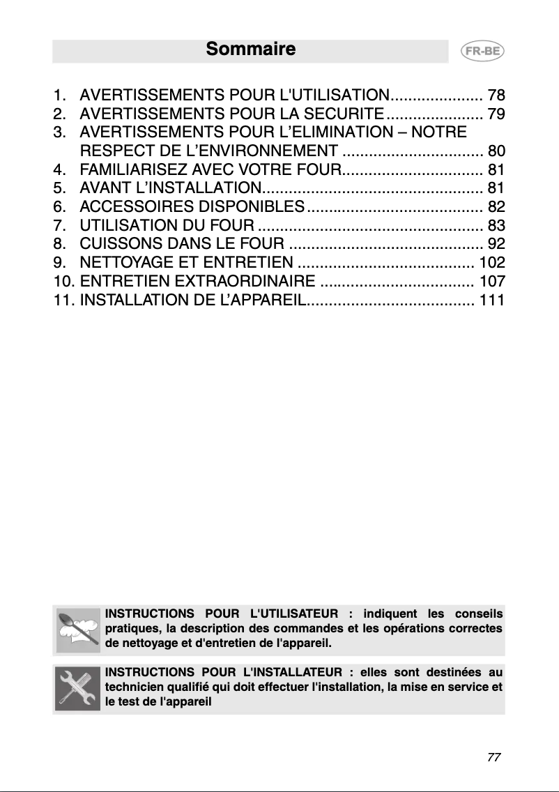 Page n°1 - Manuel utilisateur Smeg SC106GT2