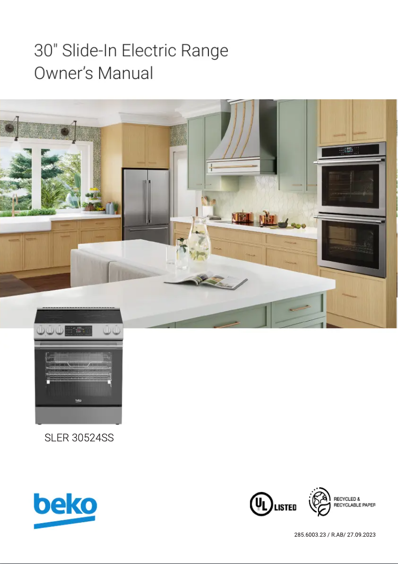 Page 1 de la notice Manuel utilisateur Beko SLER30524SS