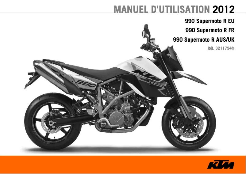 Page n°1 - Manuel utilisateur KTM 990 Supermoto R (2012)