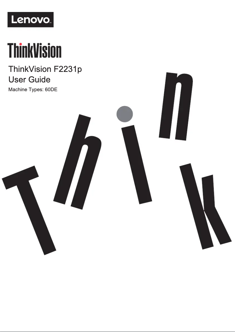 Page n°1 - Manuel utilisateur Lenovo ThinkVision F2231p