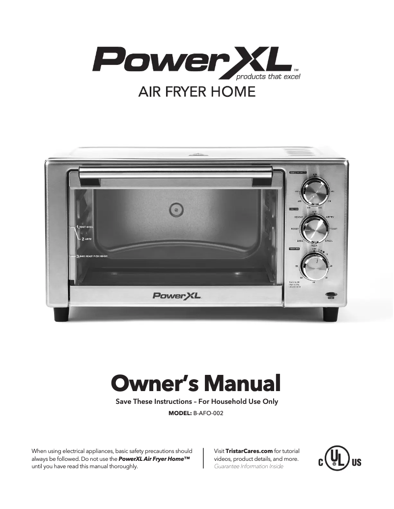 Page 1 de la notice Manuel utilisateur PowerXL Air Fryer Home B-AFO-002