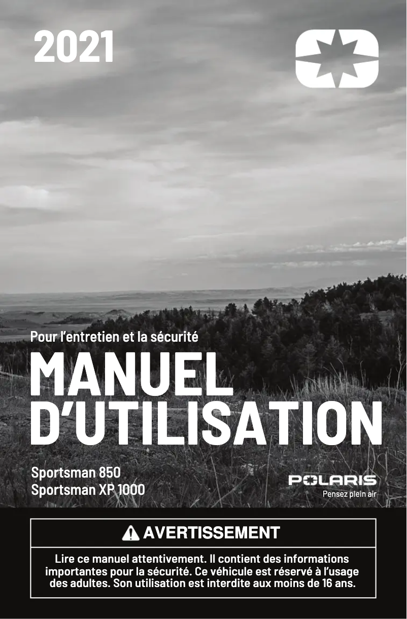 Image de la première page du manuel de l'appareil Sportsman 850 (2021)