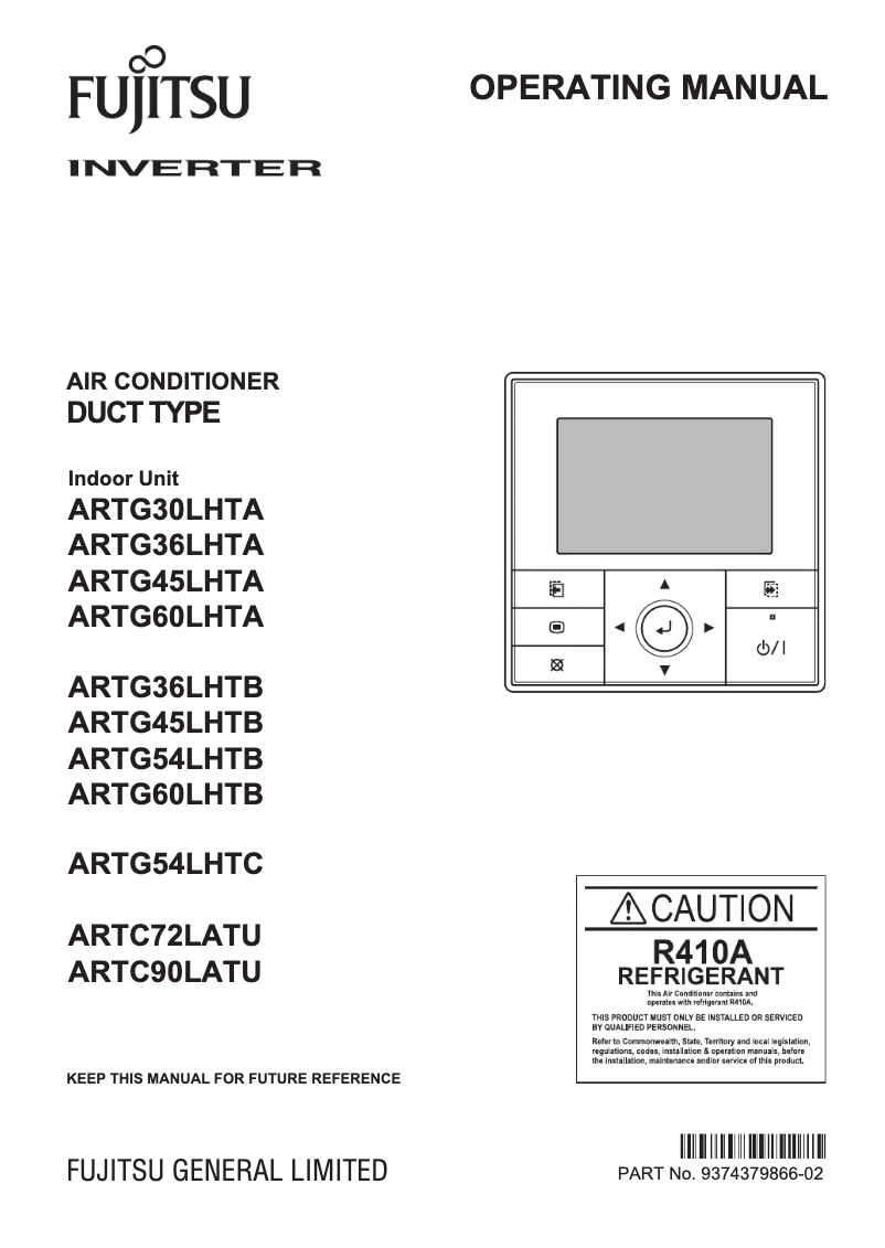 Page 1 de la notice Manuel utilisateur Fujitsu ARTG30LHTA