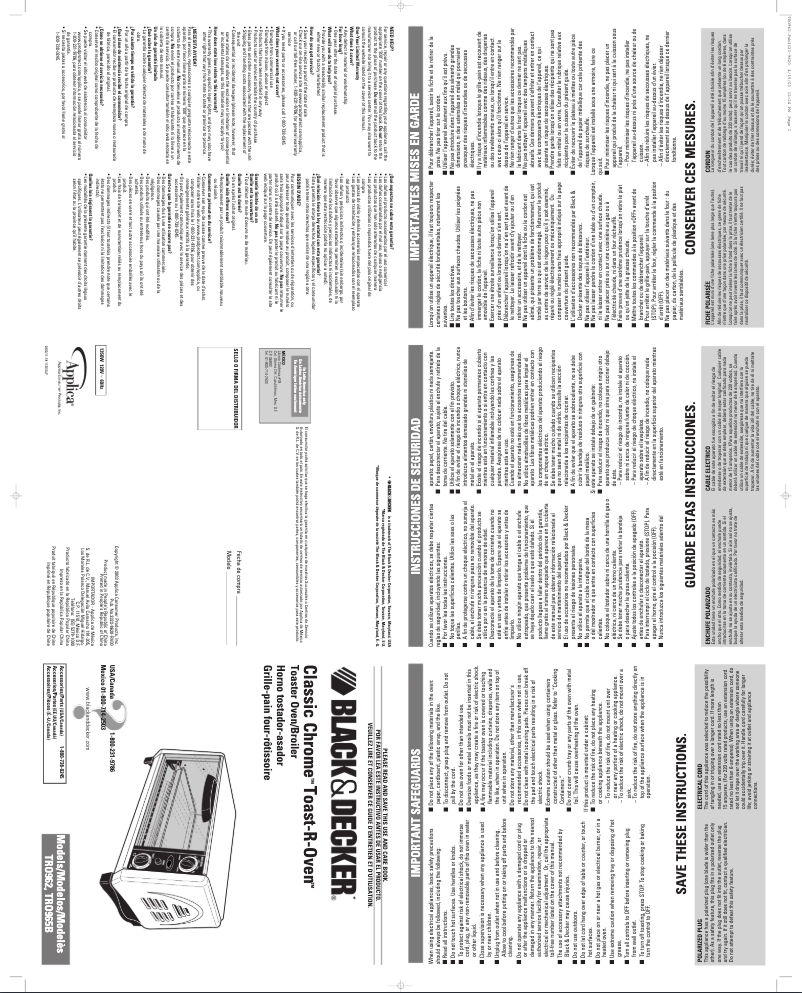 Page 1 de la notice Manuel utilisateur Black & Decker TRO962