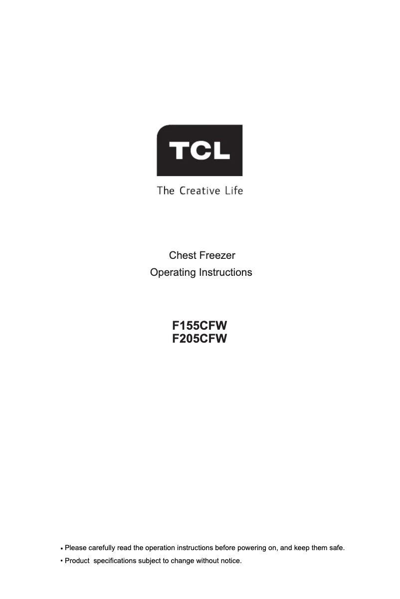 Page n°1 - Manuel utilisateur TCL F205CFW