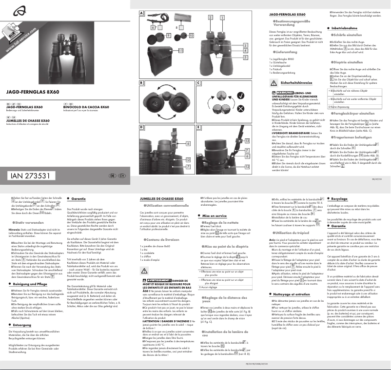 Page 1 de la notice Manuel utilisateur Auriol IAN 273531