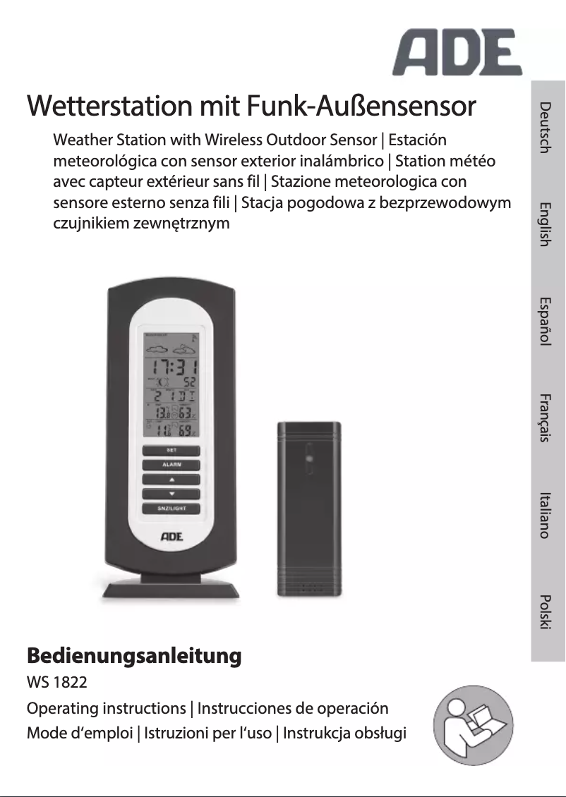 Page 1 de la notice Manuel utilisateur ADE WS 1822