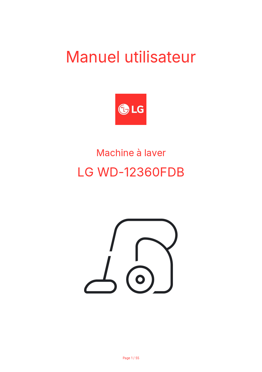 Page n°1 - Manuel utilisateur LG WD-12360FDB