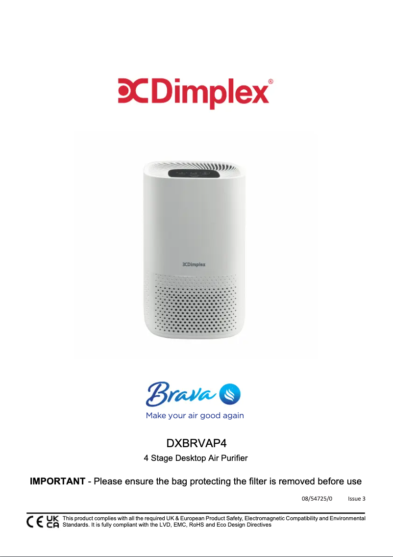 Image de la première page du manuel de l'appareil DXBRVAP4