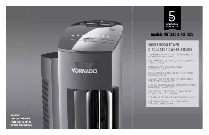 Página 1 del manual Manual de usuario Vornado Tower L NGT425