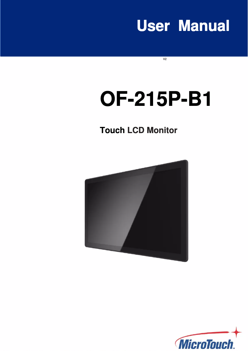 Page n°1 - Manuel utilisateur MicroTouch OF-215P-B1
