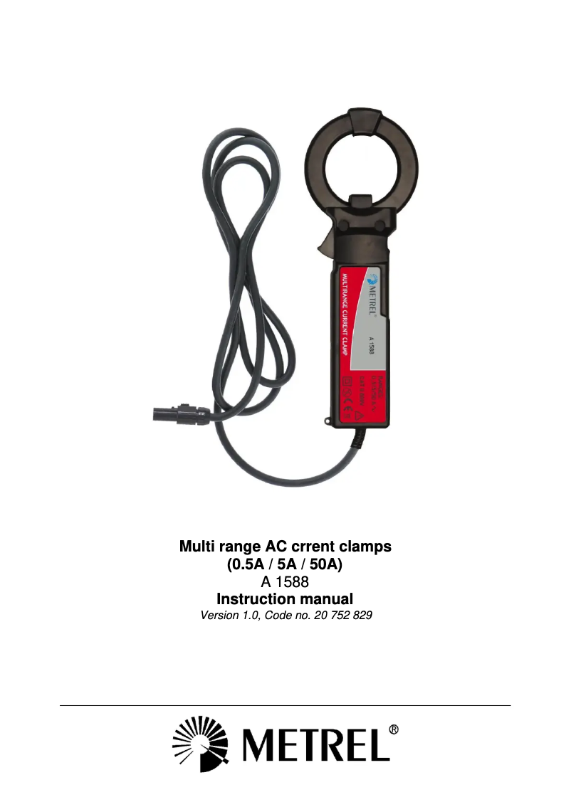 Page 1 de la notice Manuel utilisateur Metrel A 1588