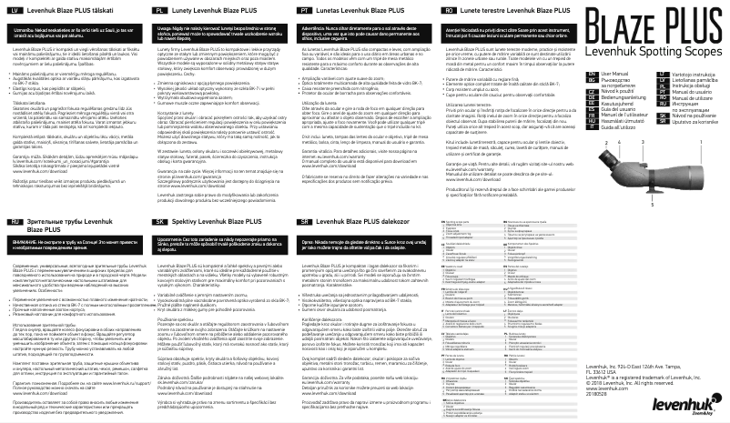 Page 1 de la notice Manuel utilisateur Levenhuk Blaze PLUS 80