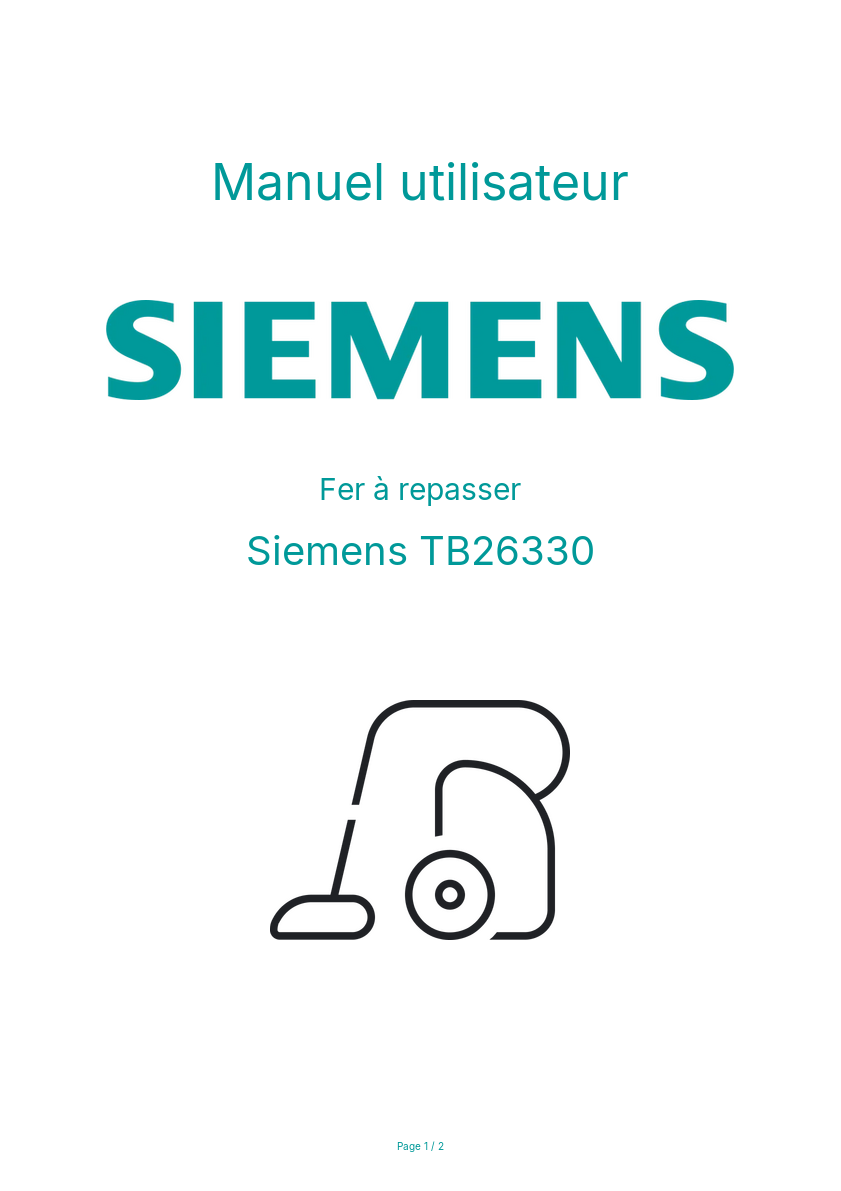 Image de la première page du manuel de l'appareil TB26330