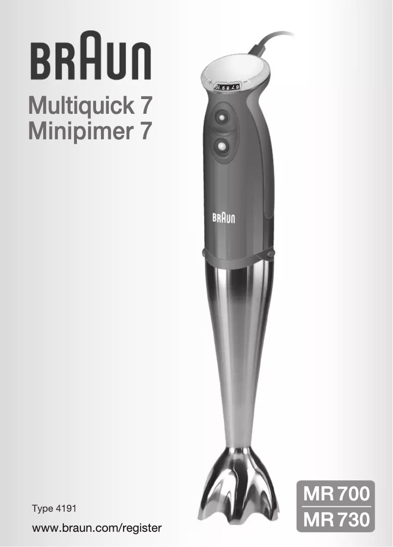 Page n°1 - Manuel utilisateur Braun Multiquick 7 MR 700
