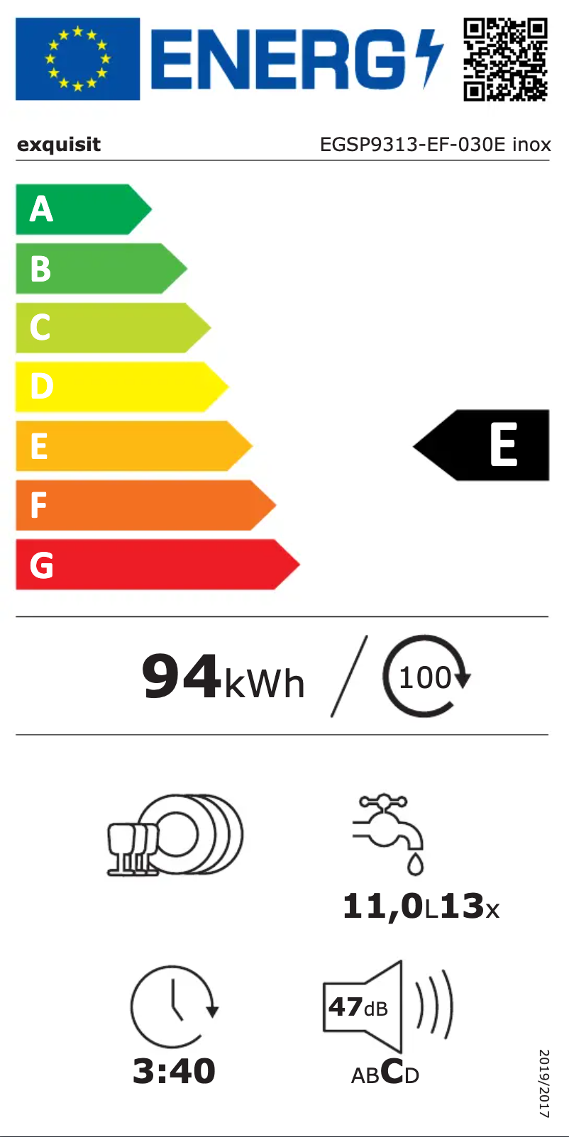 Image de la première page du manuel de l'appareil EGSP9313-EF-030E inox