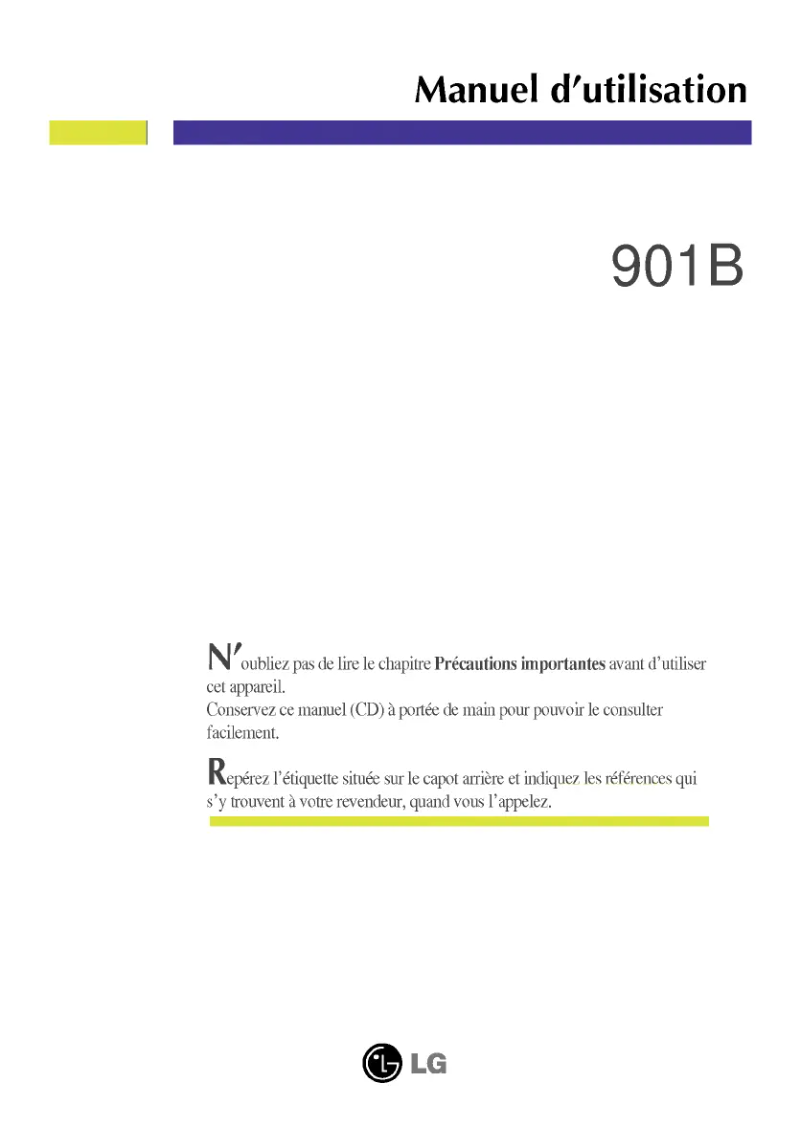 Página 1 del manual Manual de usuario LG 901B