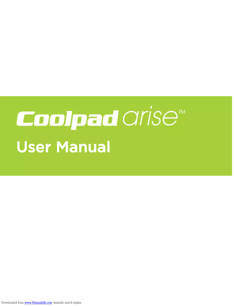 Page n°1 - Manuel utilisateur Coolpad Arise