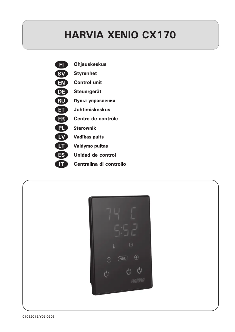 Page n°1 - Manuel utilisateur Harvia Xenio CX170