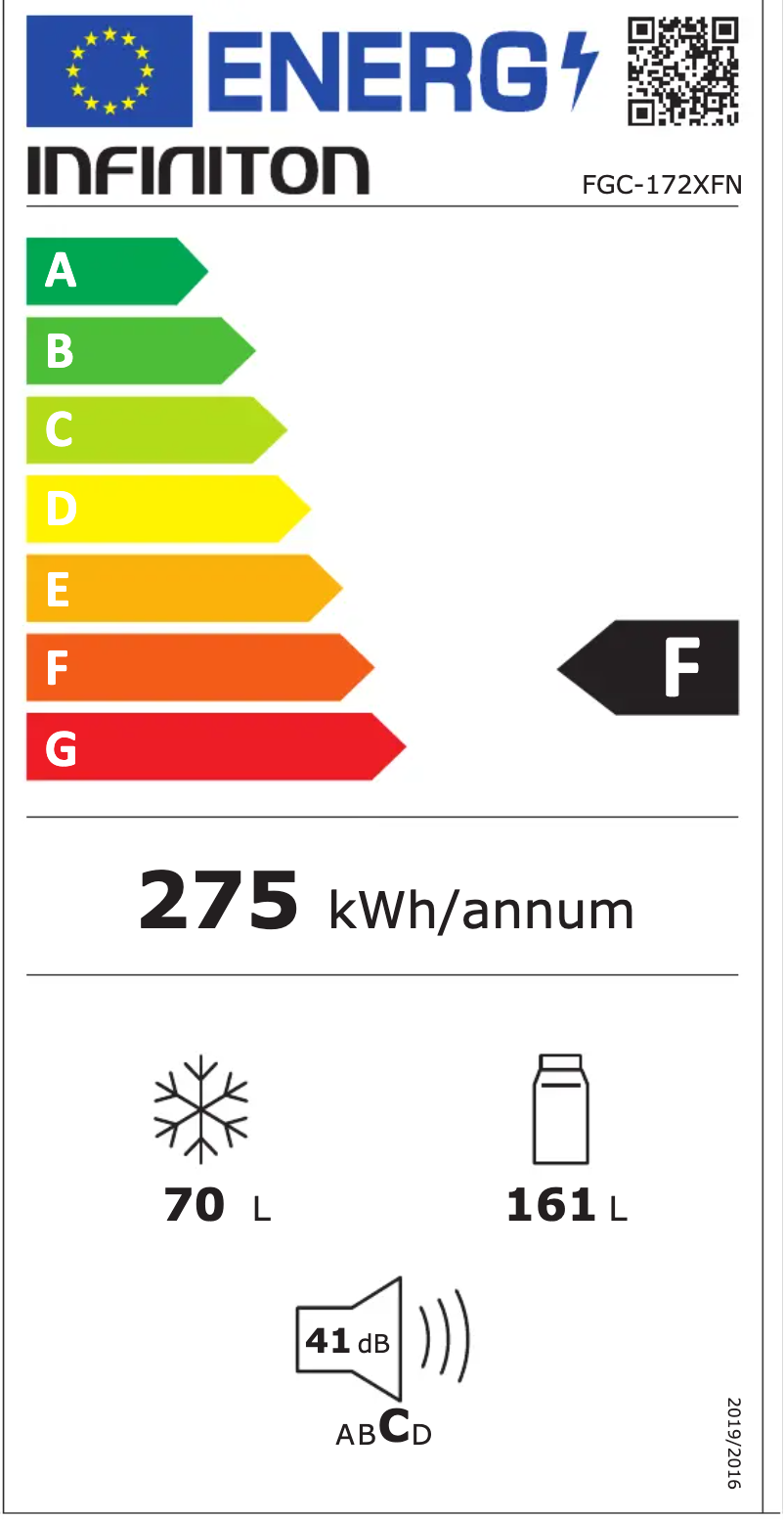 Page n°1 - Label énergétique Infiniton FGC-172XFN
