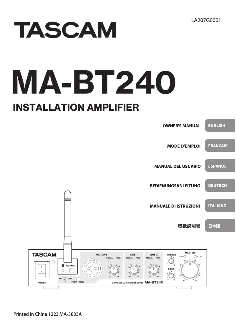 Image de la première page du manuel de l'appareil MA-BT240