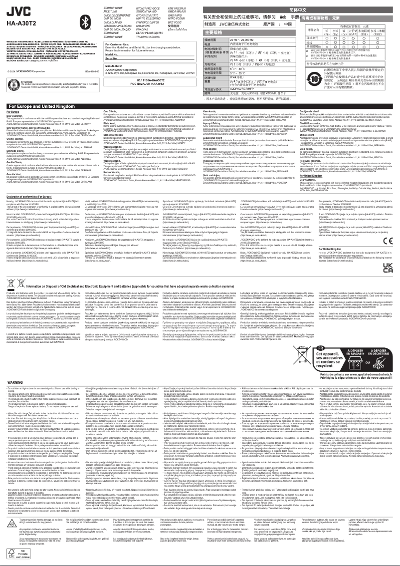 Image de la première page du manuel de l'appareil HA-A30T2