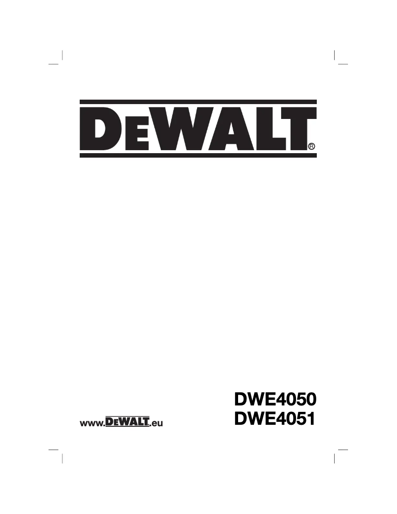 Page n°1 - Manuel utilisateur DeWalt DWE4051