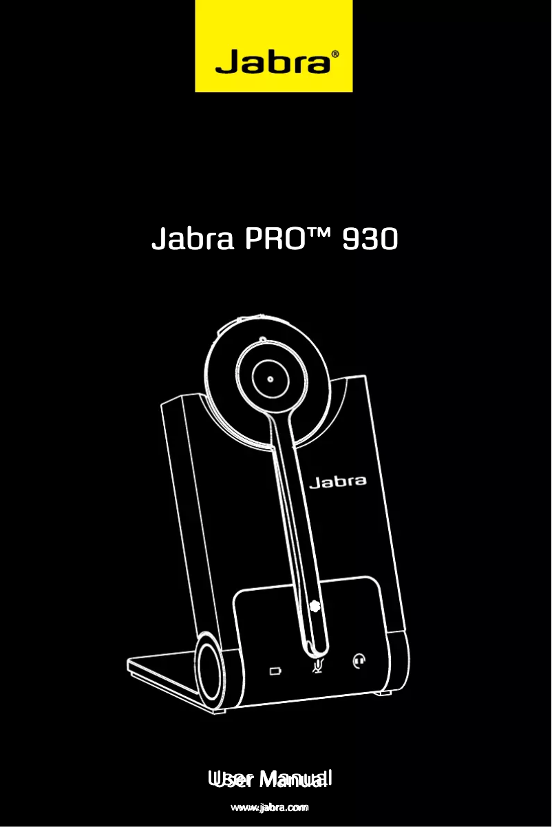 Page n°1 - Manuel utilisateur Jabra PRO 930