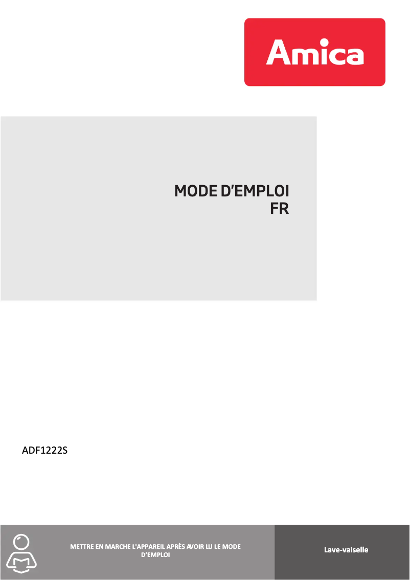 Image de la première page du manuel de l'appareil ADF1222S