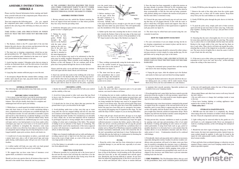 Page 1 de la notice Manuel utilisateur Wynnster Shrike 4