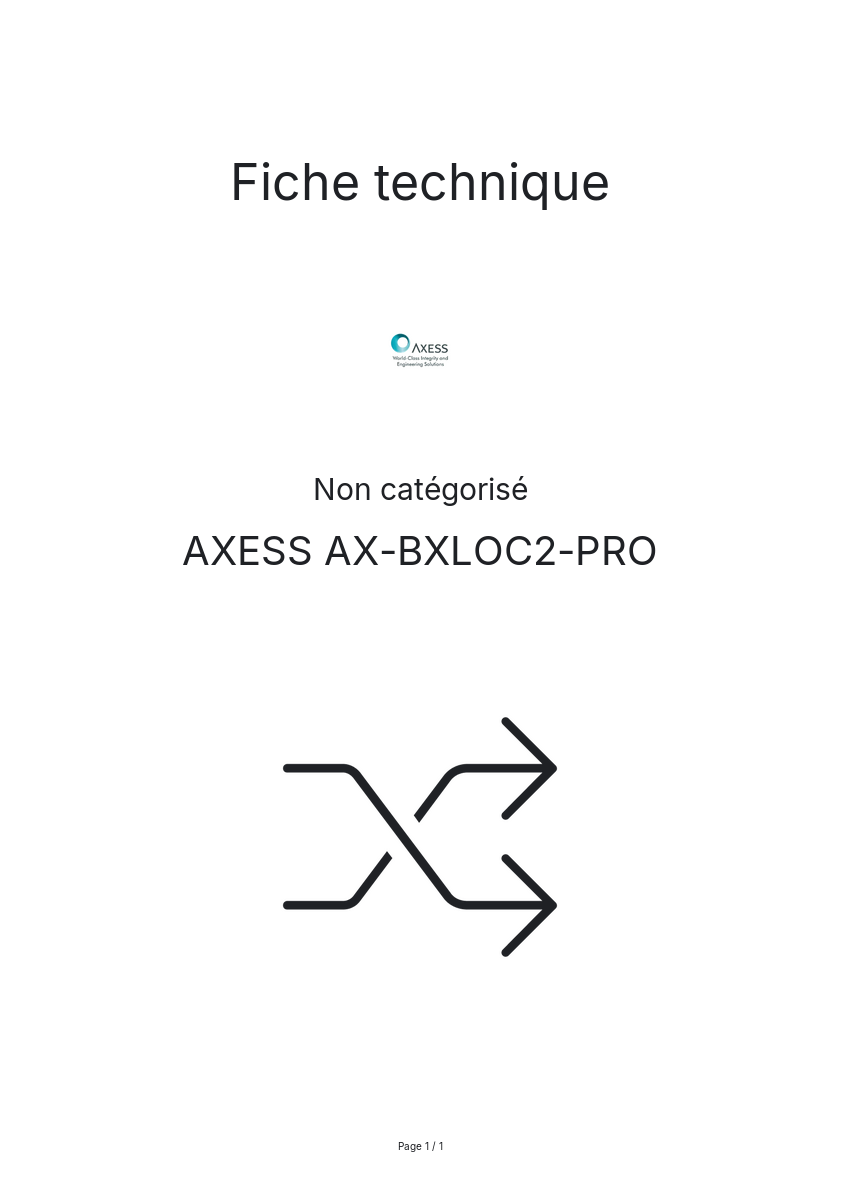 Image de la première page du manuel de l'appareil AX-BXLOC2-PRO
