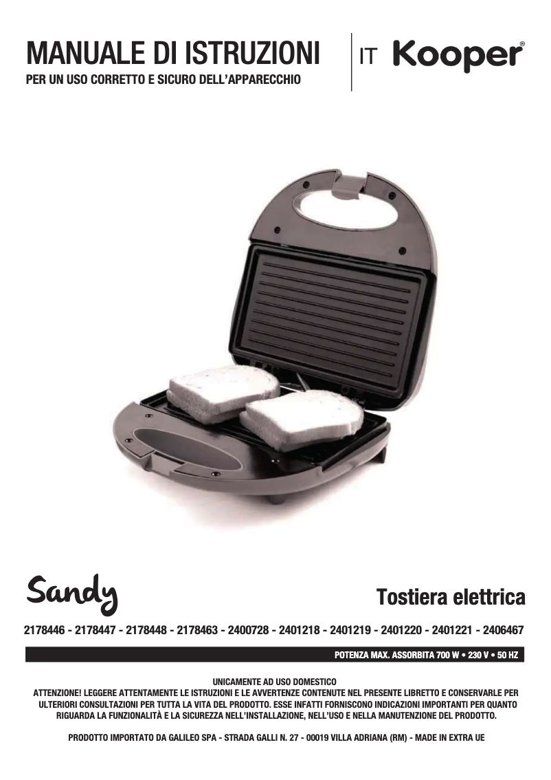 Page 1 of the manual User Manual Kooper 2178447