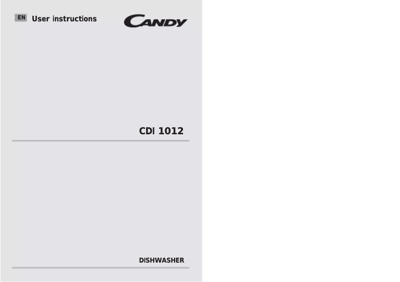Page n°1 - Manuel utilisateur Candy CDI1012-80