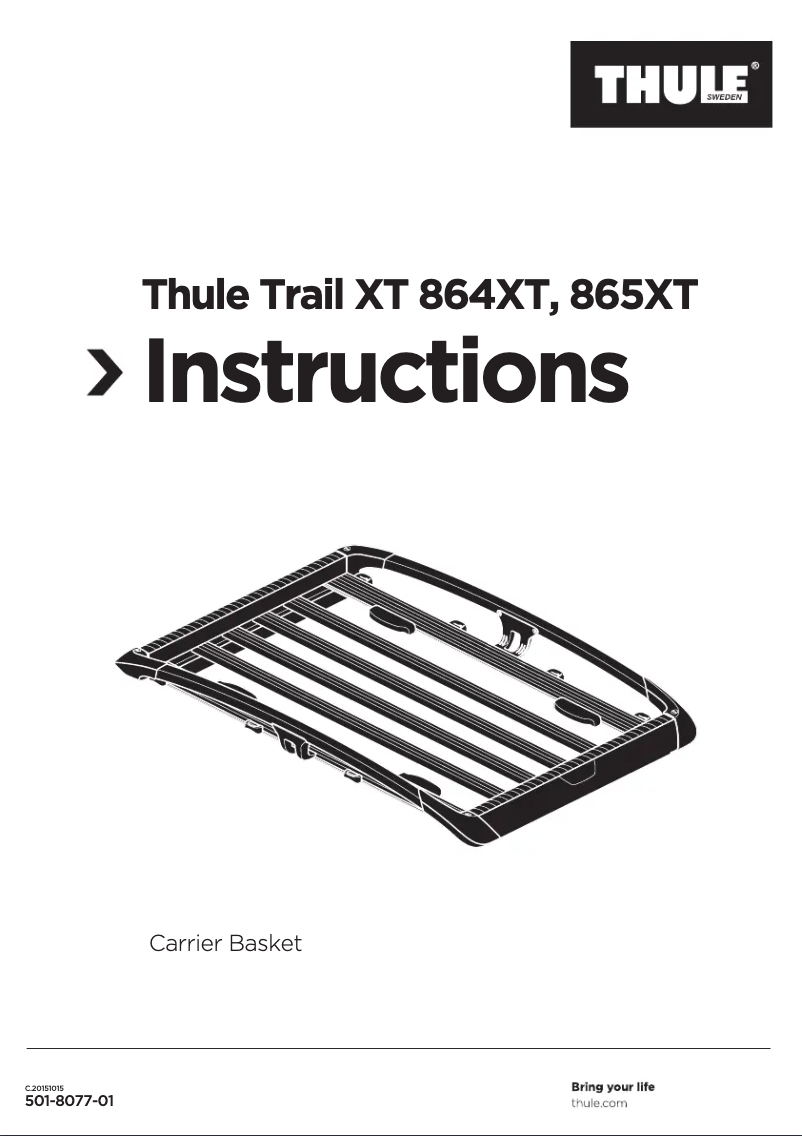 Page 1 de la notice Manuel utilisateur Thule Trail XT 864XT