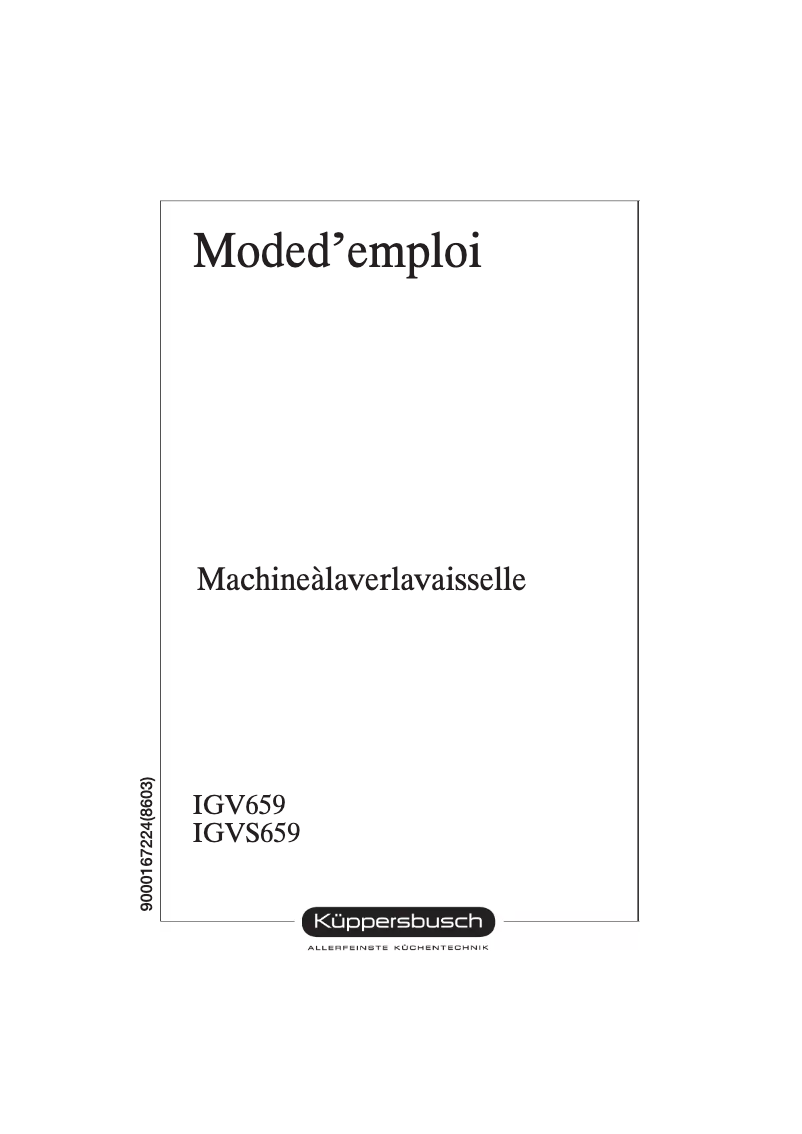 Page 1 de la notice Manuel utilisateur Küppersbusch IGV 659