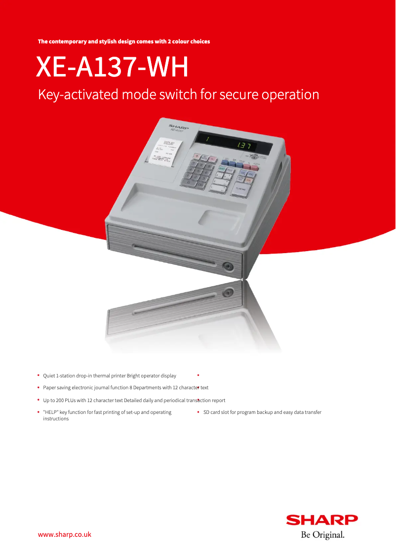 Page 1 de la notice Manuel utilisateur Sharp XE-A137-WH