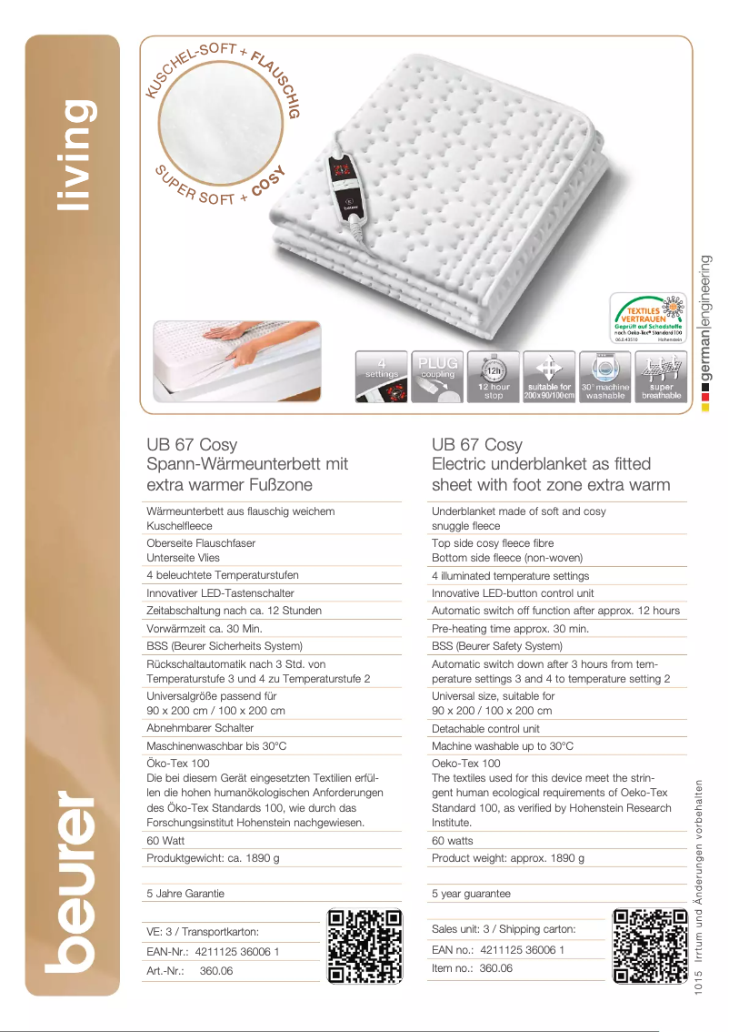 Image de la première page du manuel de l'appareil UB 67 Cosy